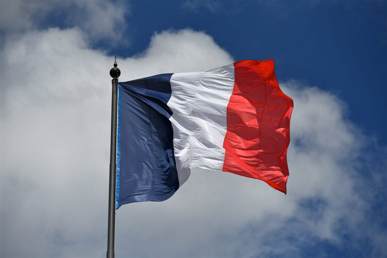 French flag, Paris, France.